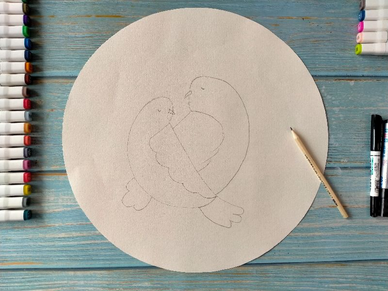 简笔画小鸟加一些线条也可以很漂亮，这样加线条会让你爱上线描！