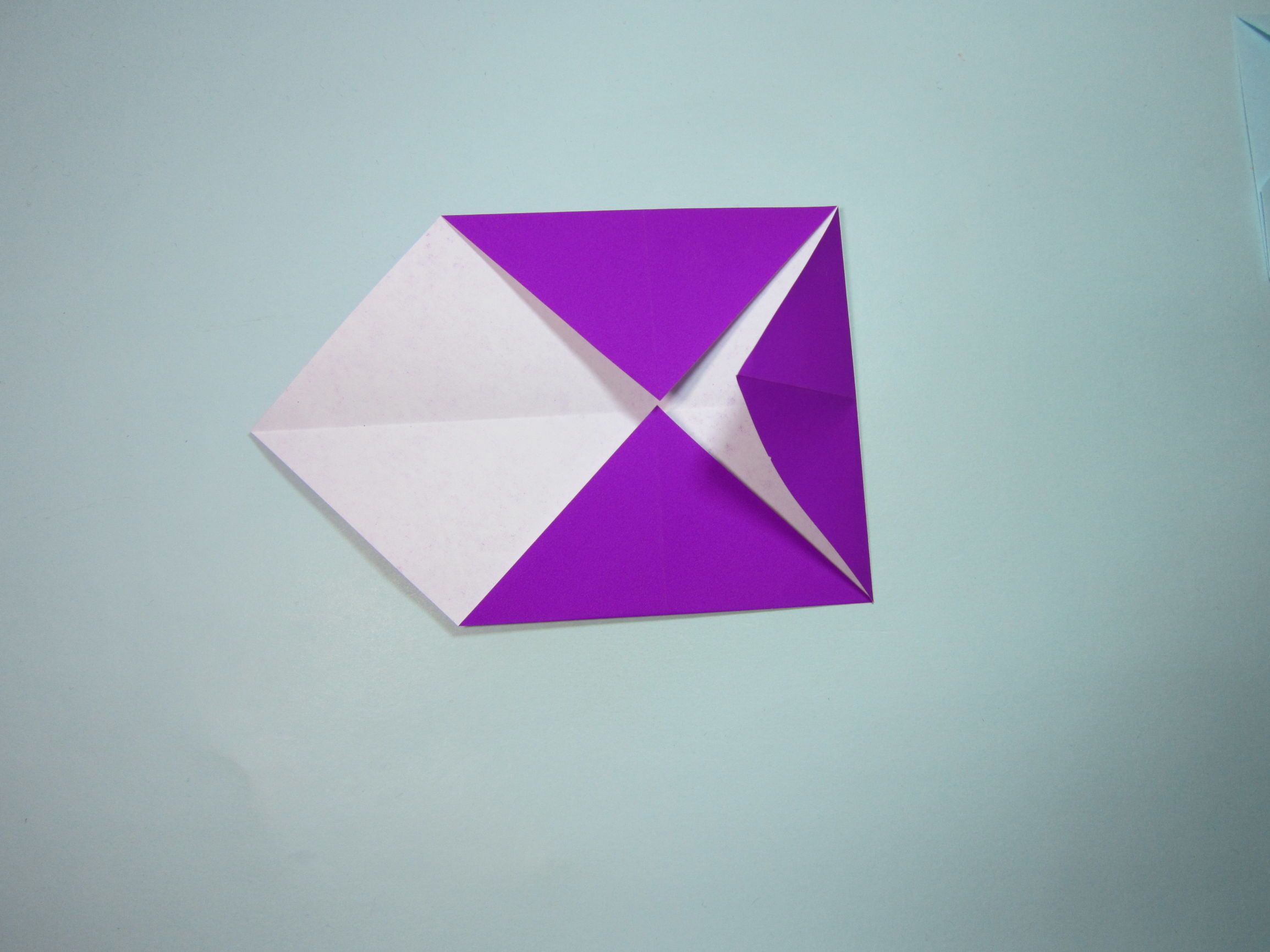 儿童手工折纸：简单信封的折法步骤图解