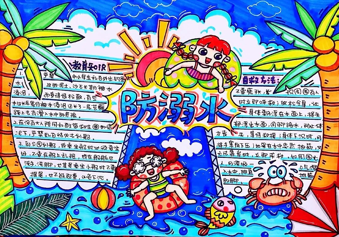 校园安全防溺水手抄报