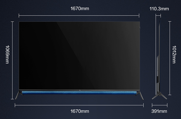 75寸电视长宽多少厘米（液晶电视尺寸与长宽对照表）