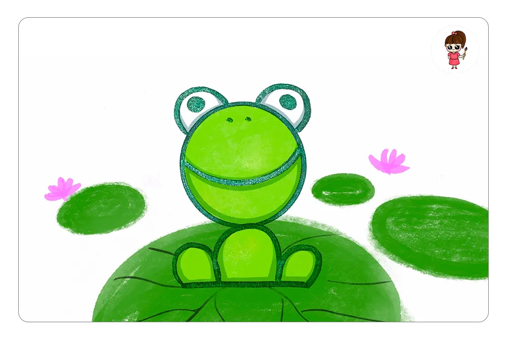 超简单的小青蛙简笔画，可爱又有趣，一学就会「视频」