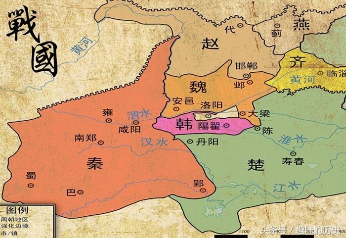 战国时期七国分布图和现在地图(七国和现在中国的地图全图)