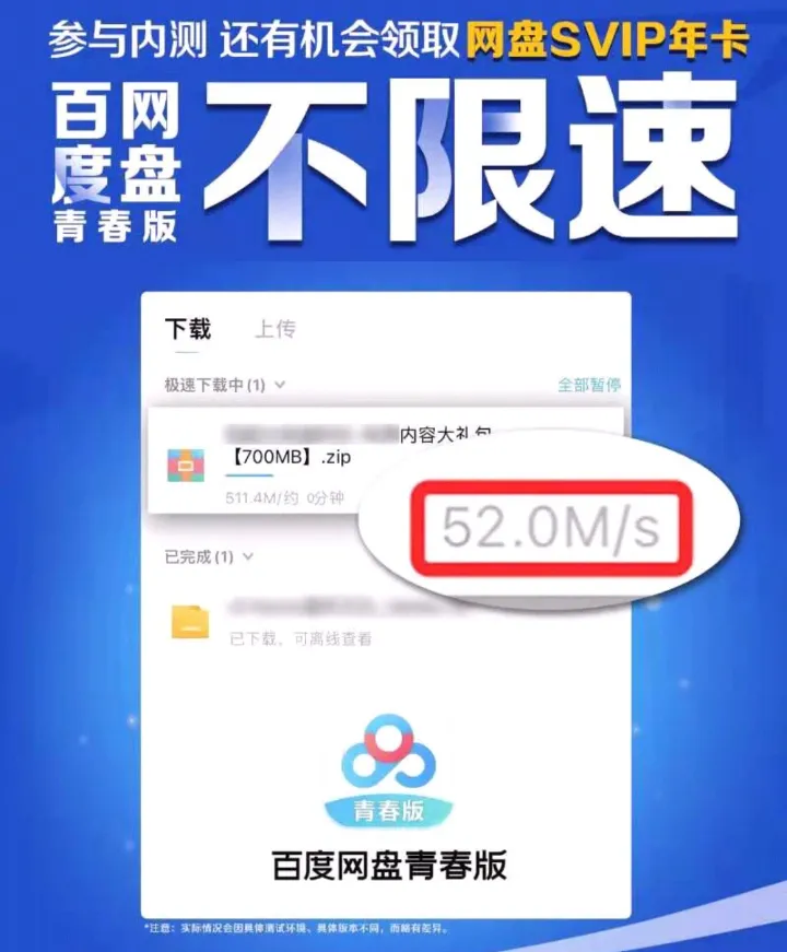 起飞不限速，百度网盘青春版来了