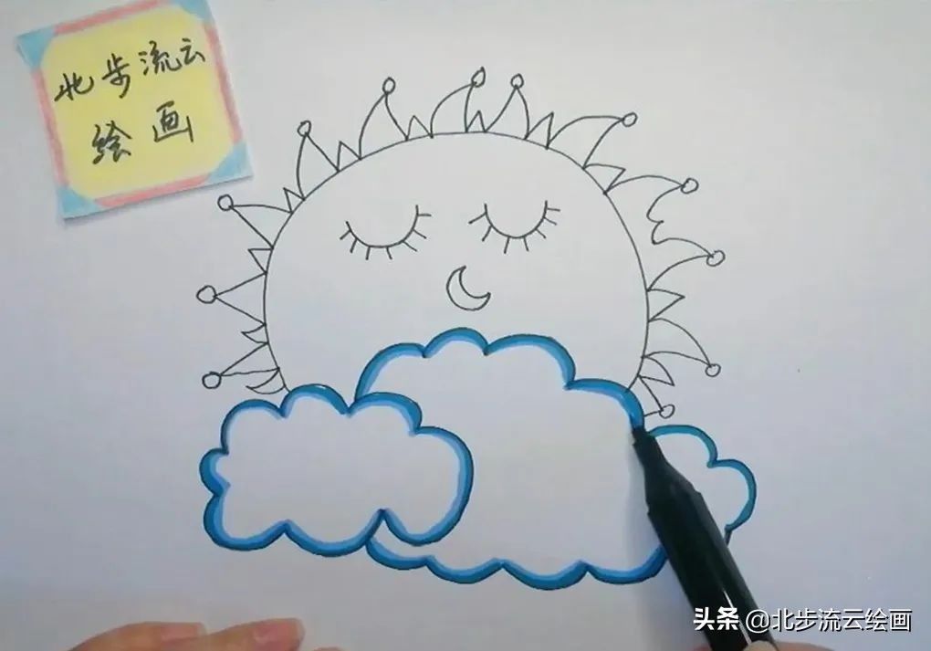 儿童简笔画教程：太阳，绘画步骤