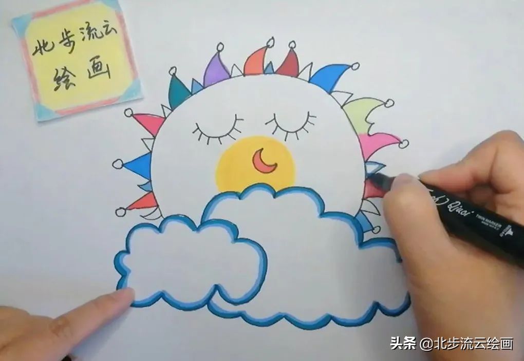 儿童简笔画教程：太阳，绘画步骤