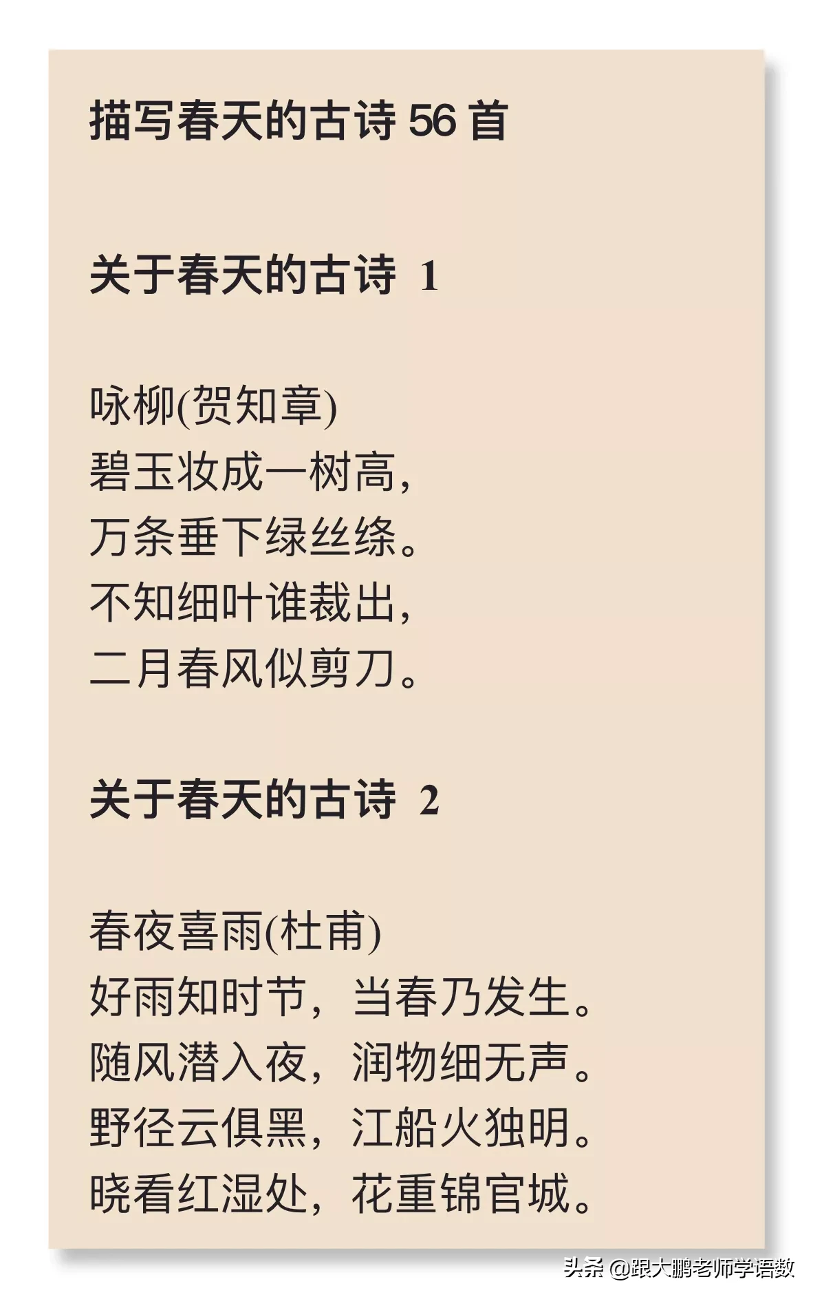 春天的诗句二年级(描写有关春天的优美古诗句子)