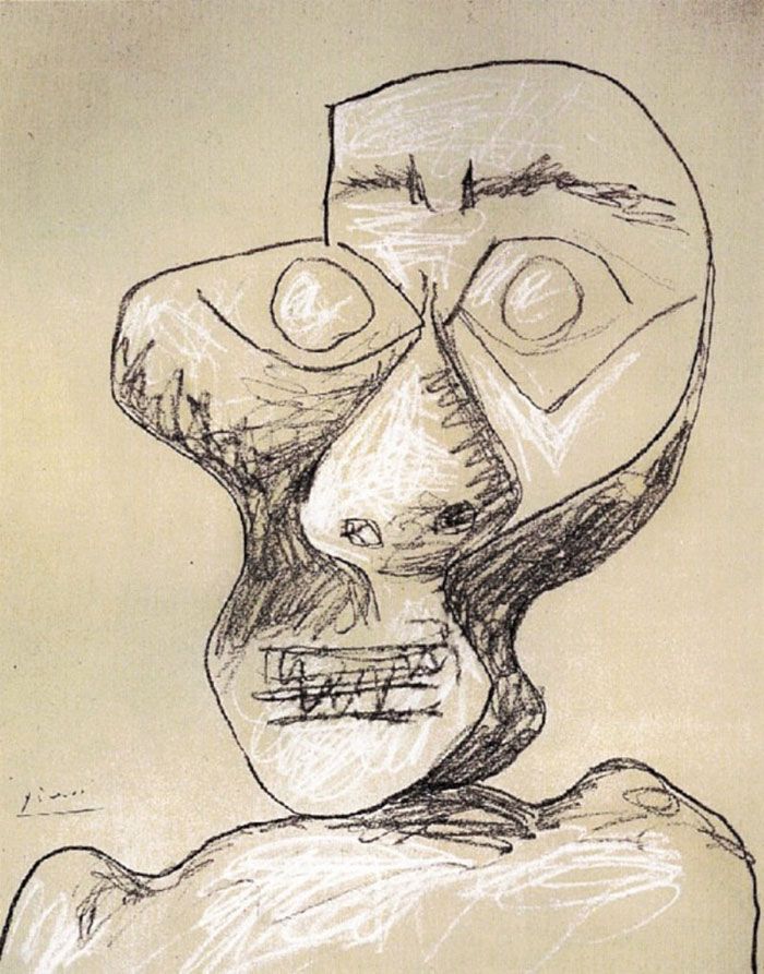 毕加索一生中的14幅自画像，从15到90岁，最后一张似乎看到了死亡