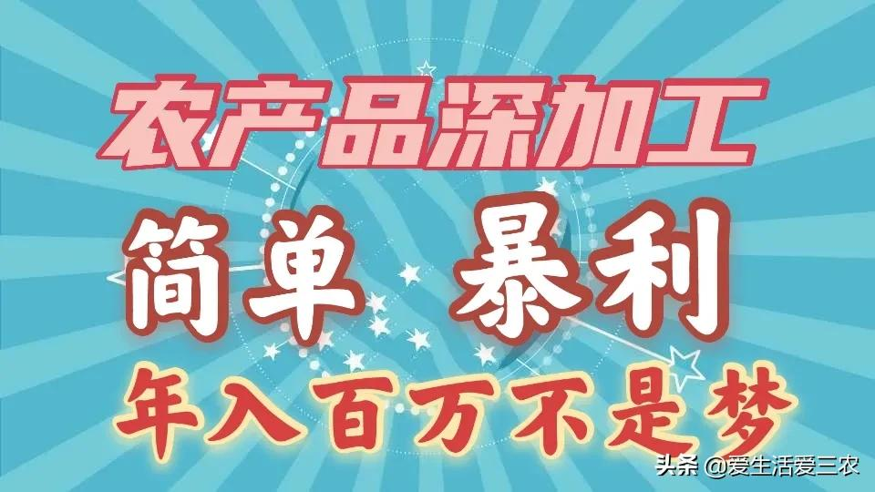 分享五个农村深加工项目，投资低、回报高，创业好选择