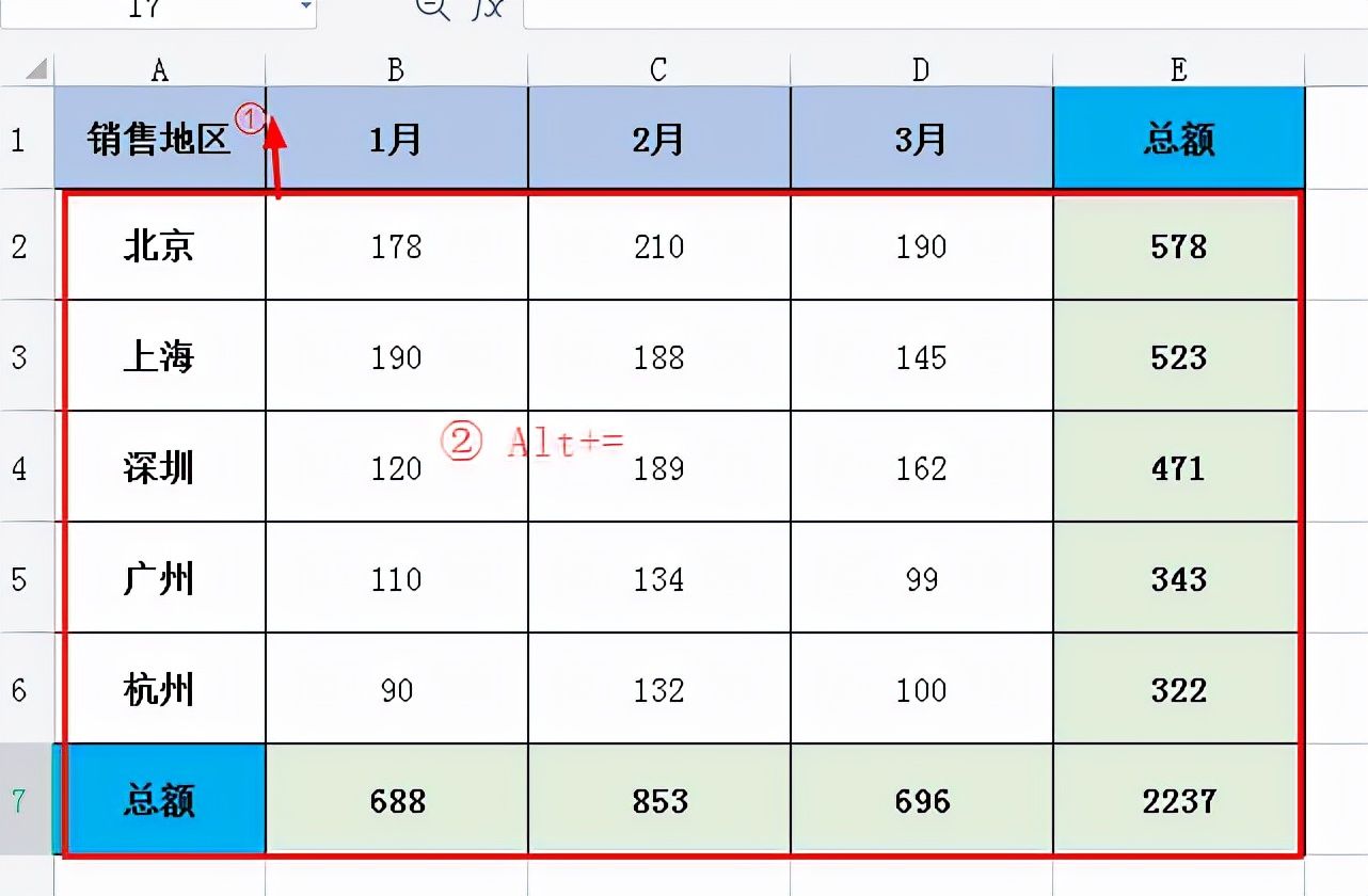 excel自动求和怎么弄（excel一键求和的两种方法）