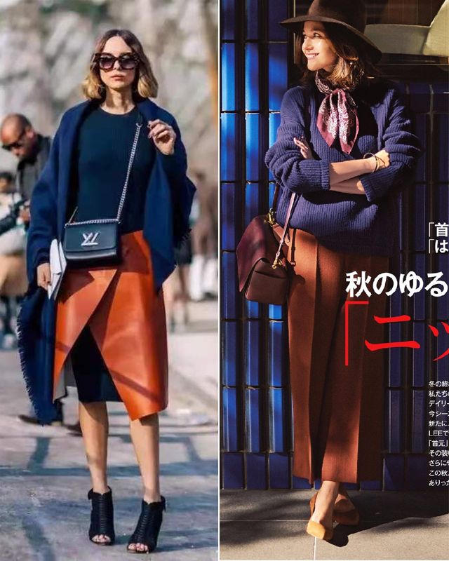 秋冬的高级感，全靠“藏蓝色”成全，4个搭配思路请记好