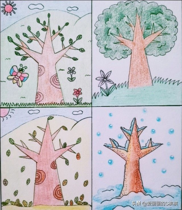 怎么画一个简单的树(大树的简笔画简单又漂亮)