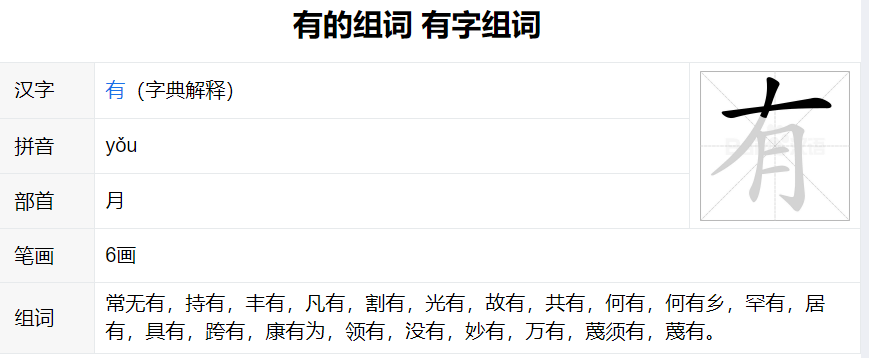 有组词语有哪些(一年级下册有字组词语大全)