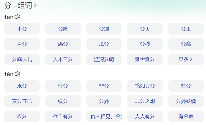 分多音字组词怎么读拼音(分的读音和组词)