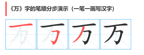 万的笔顺是什么（万字的笔顺怎么写的顺序）