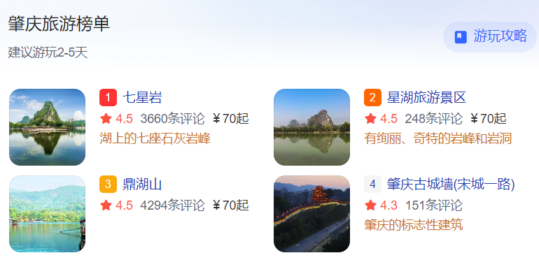 肇庆有什么旅游景点好玩的（肇庆旅游攻略必去景点）