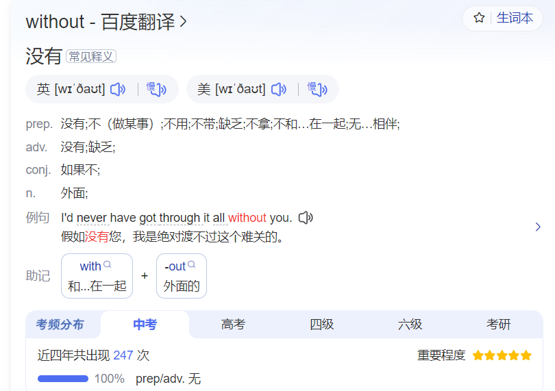 without怎么读什么意思（英语单词在线中文翻译和来源）