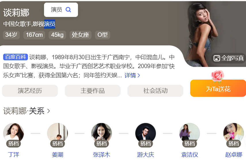 歌手谈莉娜是印度的混血儿吗(演员谈莉娜为什么不火了)