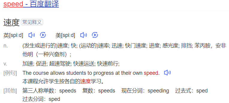 speed怎么读什么意思(英语单词在线中文翻译和来源)
